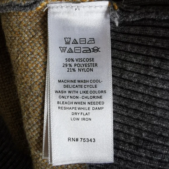 Tahari Viscose Blend Slouchy Funnel Turtleneck Sweater Grey Sz S Open To Offers - Picture 9 of 9